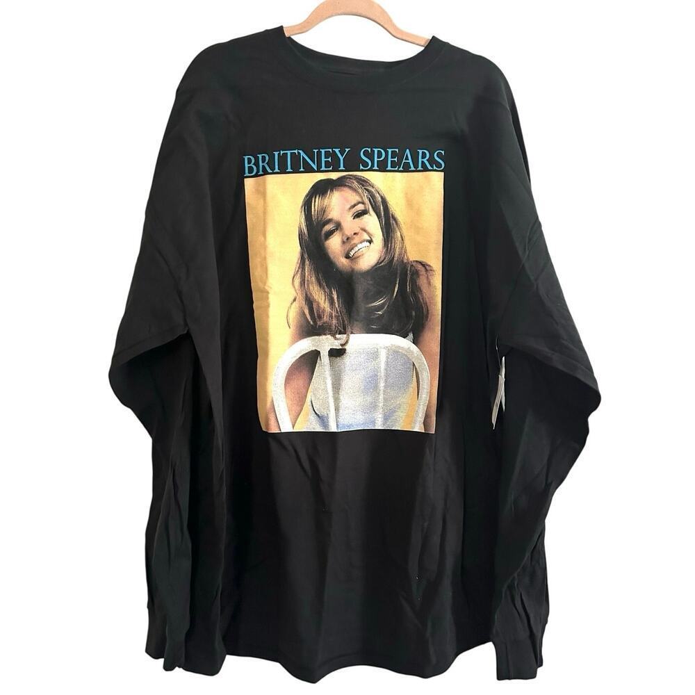 BRITNEY SPEARS Forever 21 Black Graphic Long Sleeve Tee T-Shirt Unisex Sz 3X NWT
